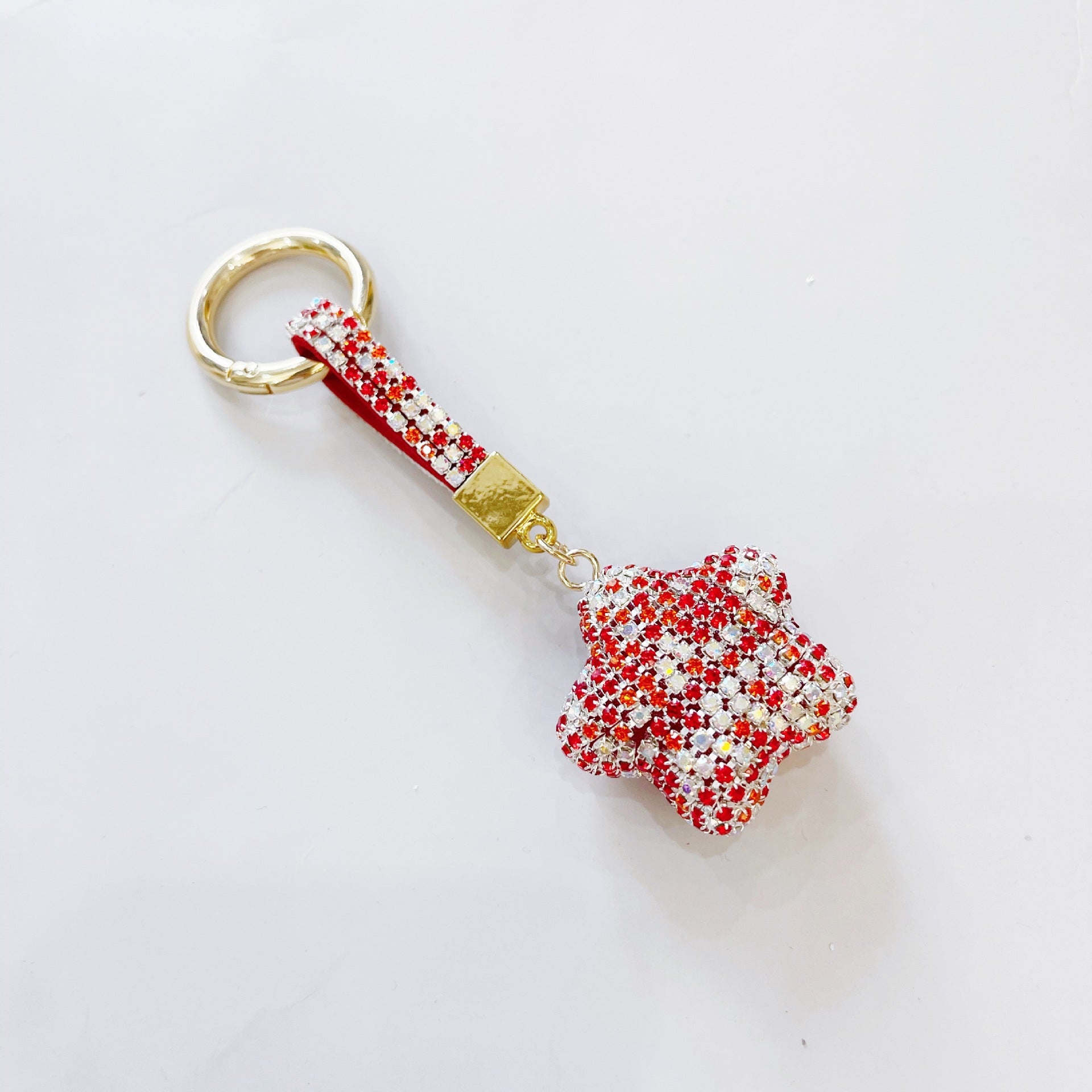 Wholesale Five Pointed Star Full Diamond Claw Chain Keychains